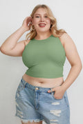 Basic Bae Full Size Round Neck Slim Tank - Desert Sunday