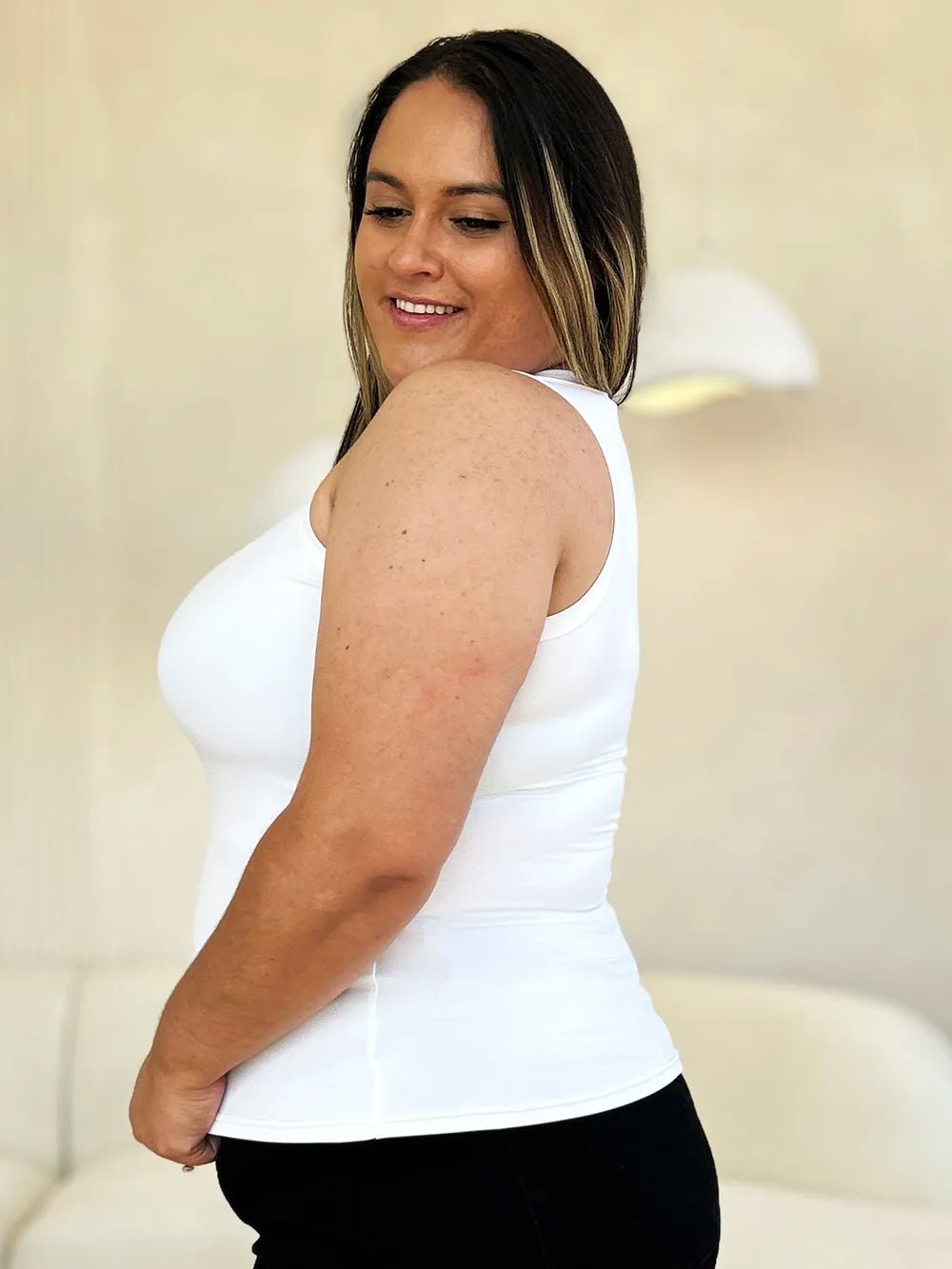 Basic Bae Full Size Round Neck Slim Tank - Desert Sunday