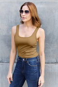 Basic Bae Full Size Square Neck Wide Strap Tank - Desert Sunday