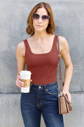 Basic Bae Full Size Square Neck Wide Strap Tank - Desert Sunday