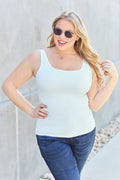 Basic Bae Full Size Square Neck Wide Strap Tank - Desert Sunday