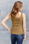 Basic Bae Full Size Square Neck Wide Strap Tank - Desert Sunday