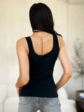Basic Bae Full Size Square Neck Wide Strap Tank - Desert Sunday
