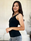 Basic Bae Full Size Square Neck Wide Strap Tank - Desert Sunday