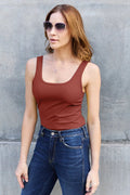 Basic Bae Full Size Square Neck Wide Strap Tank - Desert Sunday