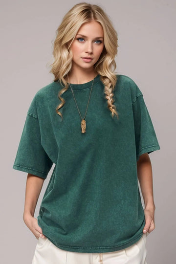 Basic Bae Round Neck Half Sleeve T-Shirt - Desert Sunday