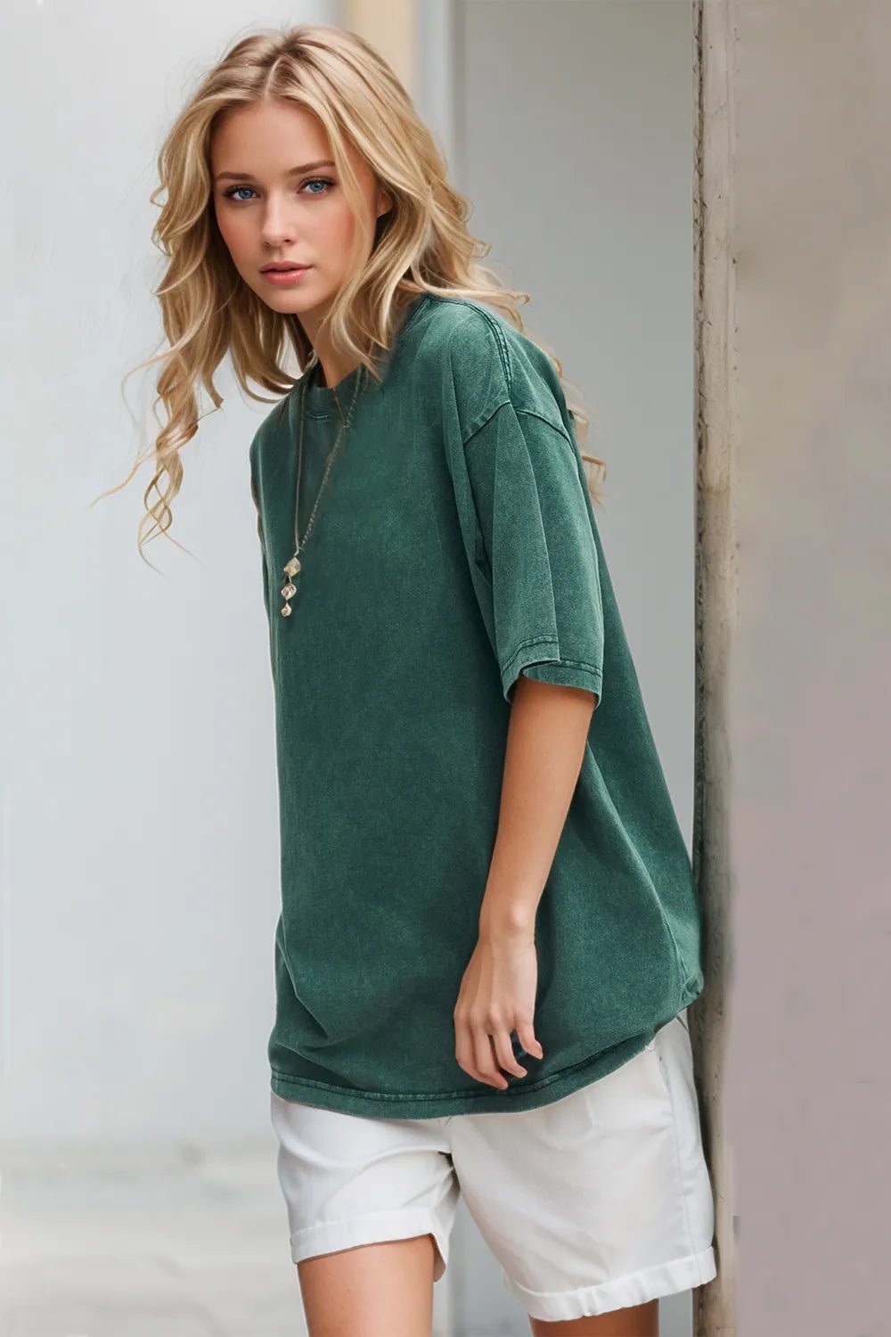 Basic Bae Round Neck Half Sleeve T-Shirt - Desert Sunday