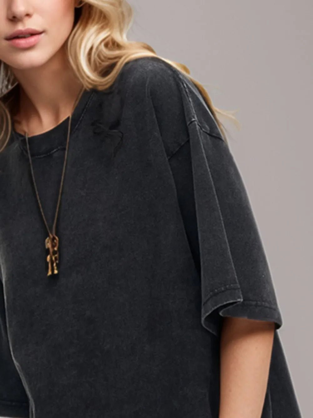 Basic Bae Round Neck Half Sleeve T-Shirt - Desert Sunday