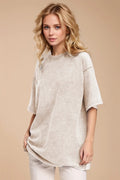 Basic Bae Round Neck Half Sleeve T-Shirt - Desert Sunday
