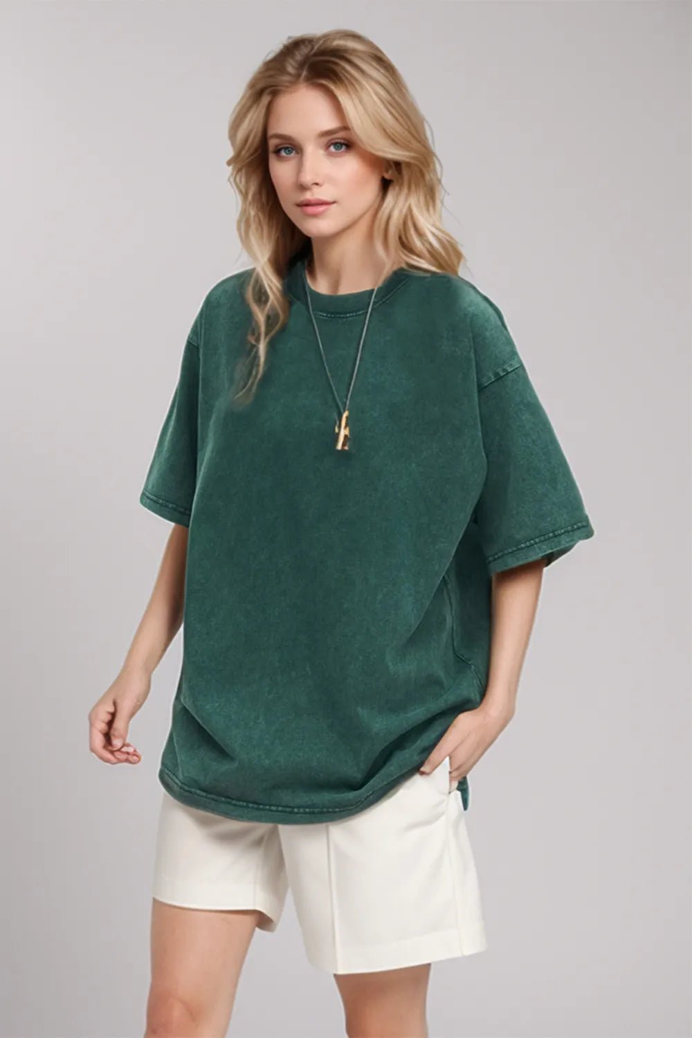 Basic Bae Round Neck Half Sleeve T-Shirt - Desert Sunday