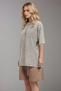 Basic Bae Round Neck Half Sleeve T-Shirt - Desert Sunday