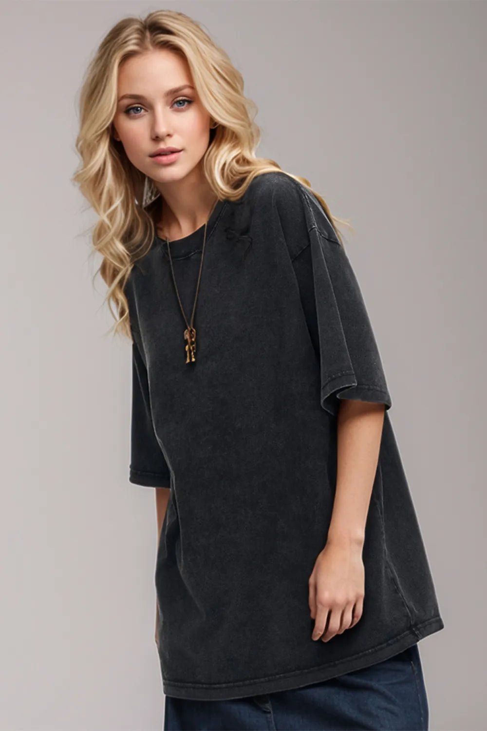 Basic Bae Round Neck Half Sleeve T-Shirt - Desert Sunday
