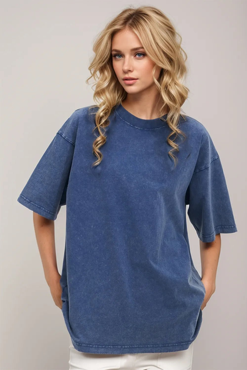 Basic Bae Round Neck Half Sleeve T-Shirt - Desert Sunday