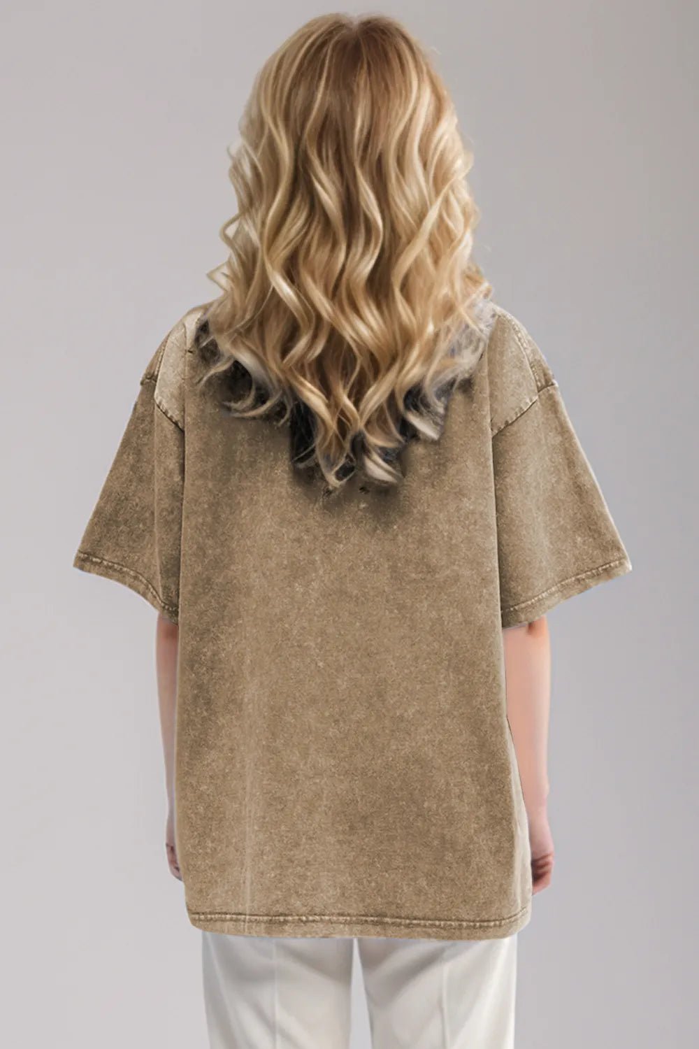 Basic Bae Round Neck Half Sleeve T-Shirt - Desert Sunday