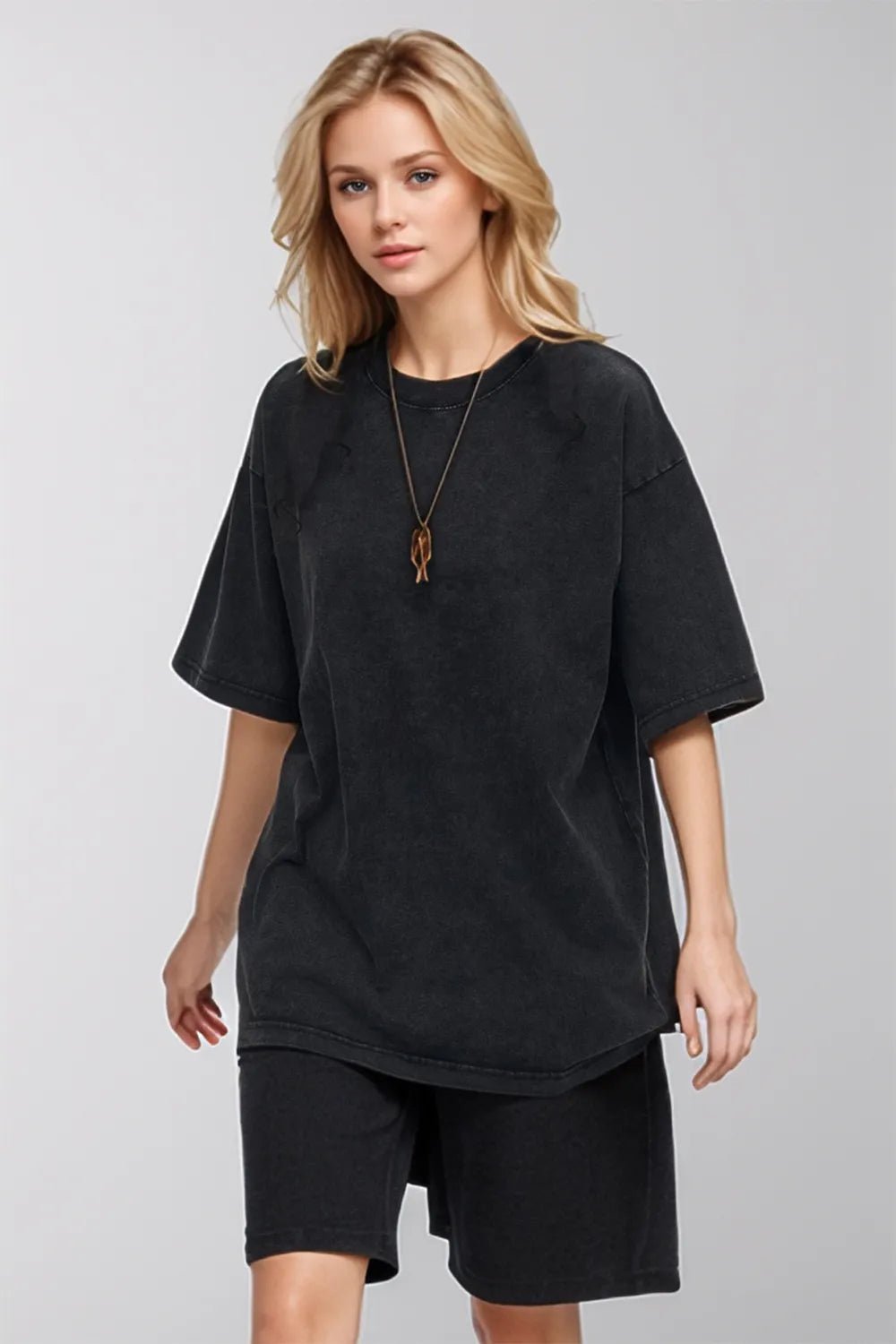 Basic Bae Round Neck Half Sleeve T-Shirt - Desert Sunday