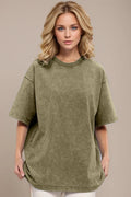 Basic Bae Round Neck Half Sleeve T-Shirt - Desert Sunday
