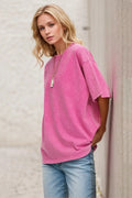Basic Bae Round Neck Half Sleeve T-Shirt - Desert Sunday