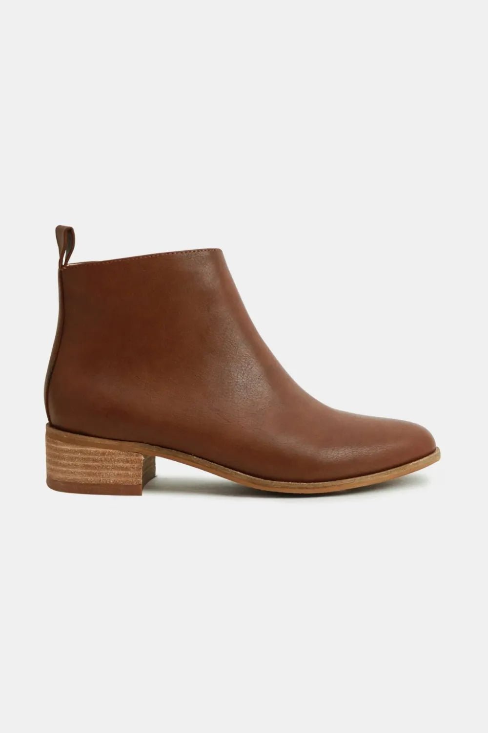 Beast Fashion PU Leather Block Heel Boots - Desert Sunday