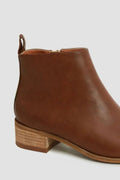 Beast Fashion PU Leather Block Heel Boots - Desert Sunday