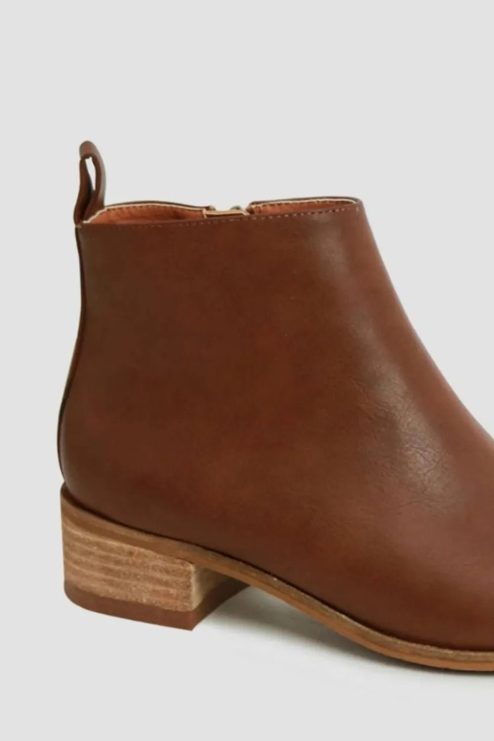 Beast Fashion PU Leather Block Heel Boots - Desert Sunday