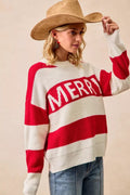 BiBi Christmas Merry Lettering Sweater - Desert Sunday