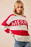 BiBi Christmas Merry Lettering Sweater - Desert Sunday
