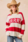 BiBi Christmas Merry Lettering Sweater - Desert Sunday