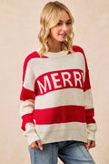 BiBi Christmas Merry Lettering Sweater - Desert Sunday