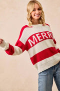 BiBi Christmas Merry Lettering Sweater - Desert Sunday