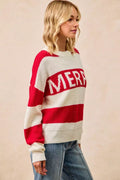 BiBi Christmas Merry Lettering Sweater - Desert Sunday