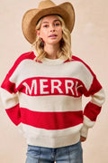 BiBi Christmas Merry Lettering Sweater - Desert Sunday