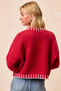 BiBi Christmas Theme Sequin Lattering Sweater - Desert Sunday