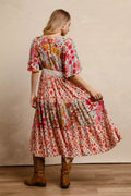 BiBi Floral Print Mix and Match Midi Dress - Desert Sunday