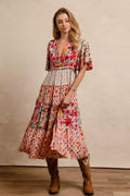 BiBi Floral Print Mix and Match Midi Dress - Desert Sunday