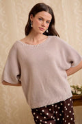 BiBi Short Dolman Sleeves Washed Knit Top - Desert Sunday