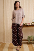 BiBi Short Dolman Sleeves Washed Knit Top - Desert Sunday