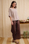 BiBi Short Dolman Sleeves Washed Knit Top - Desert Sunday