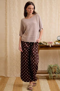 BiBi Short Dolman Sleeves Washed Knit Top - Desert Sunday