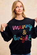 BiBi Tinsel Lettering Christmas Sweater - Desert Sunday