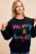 BiBi Tinsel Lettering Christmas Sweater - Desert Sunday