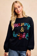 BiBi Tinsel Lettering Christmas Sweater - Desert Sunday