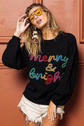 BiBi Tinsel Lettering Christmas Sweater - Desert Sunday