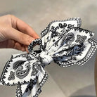 Black and White Print Bow Hair Clips - Desert Sunday