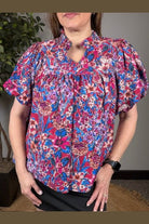 Blooming Beautifully Floral Puff Sleeve Top - Desert Sunday