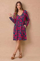 Blooming Beauty Long Sleeve Floral Dress - Desert Sunday