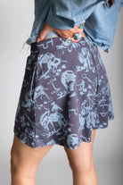 Turquoise Blue Buck Mid-Rise Shorts - Desert Sunday