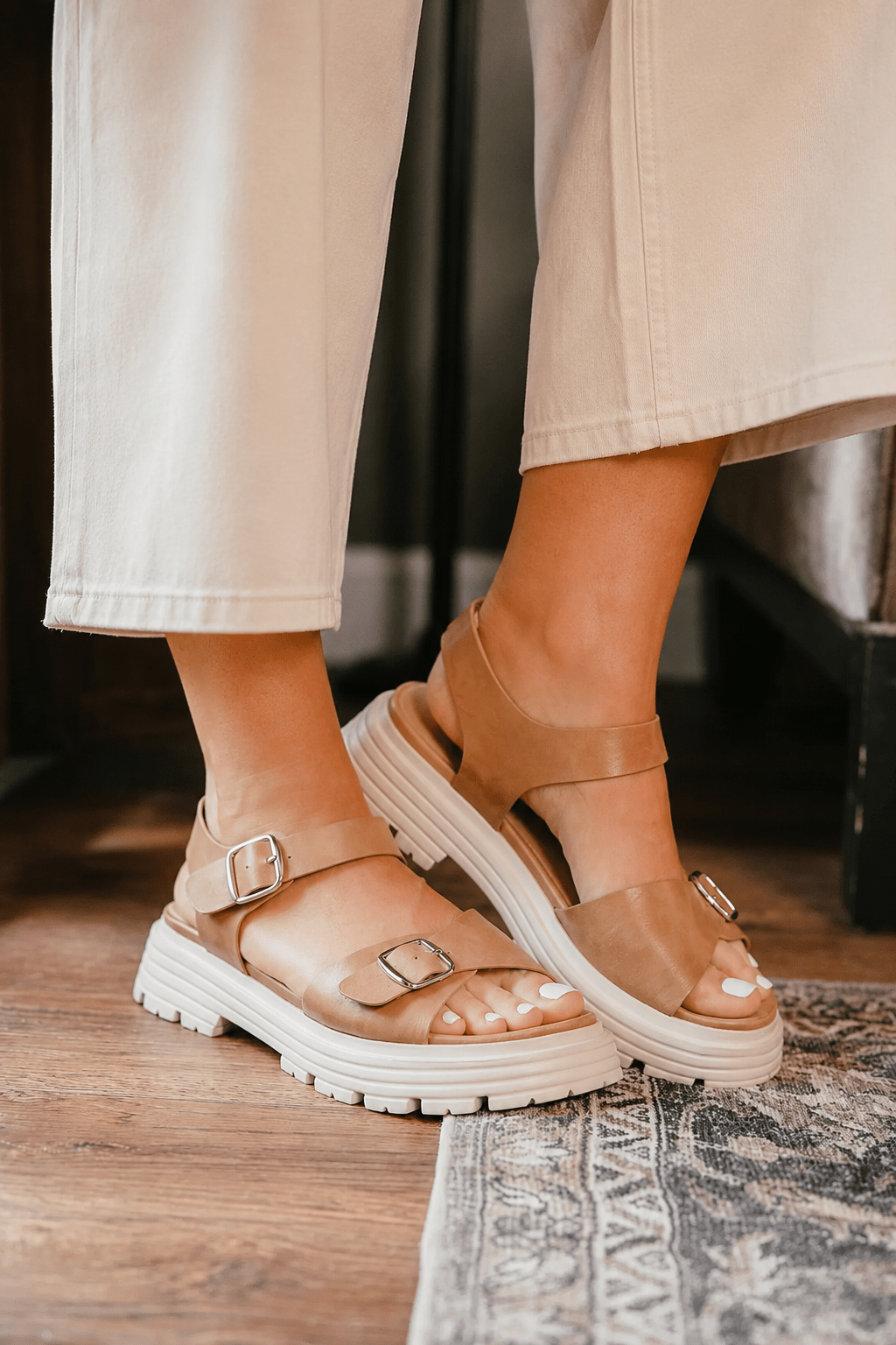Boardwalk Sandal in Camel - Desert Sunday