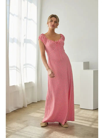 Picnic in Bloom Gingham Maxi Dress