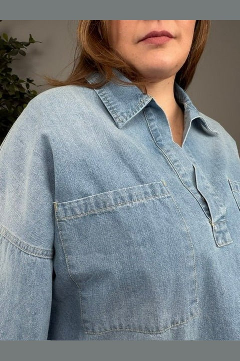Candace Patch Pocket Denim top - Desert Sunday
