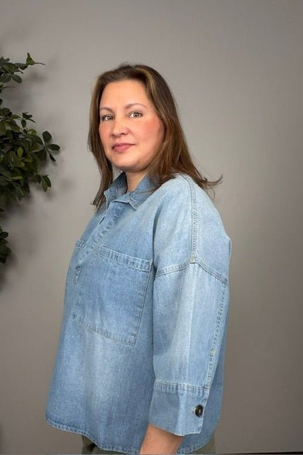 Candace Patch Pocket Denim top - Desert Sunday